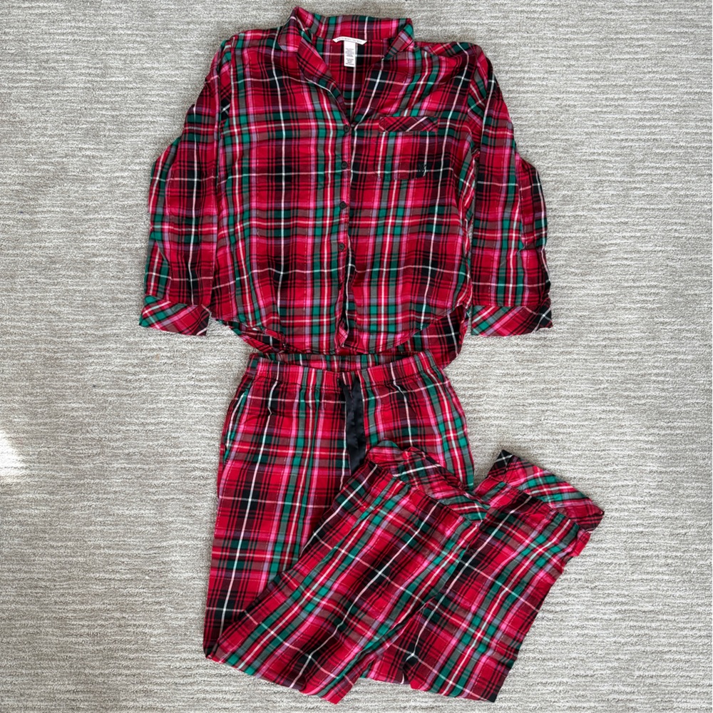 Victoria's Secret Christmas Plaid Pajama Set